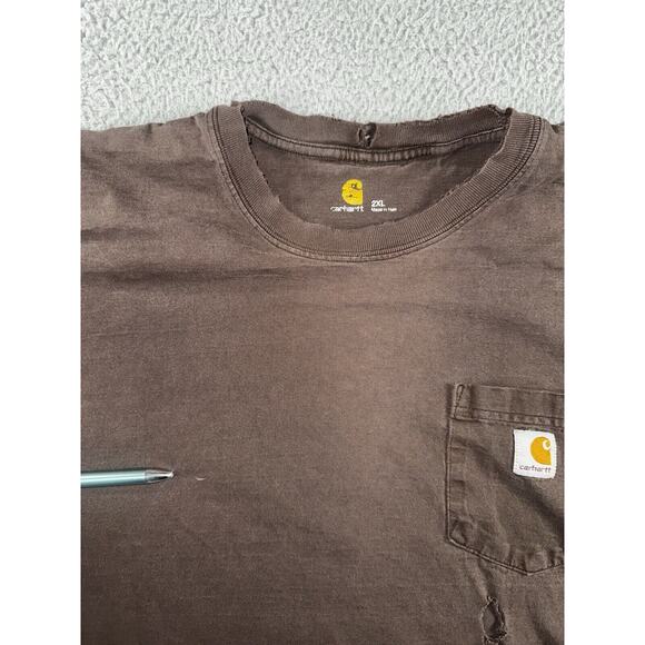 Carhartt Pocket T Shirt Men‎ 2XL Faded Short Sleeve Distressed Grunge Work - Picture 5 of 9